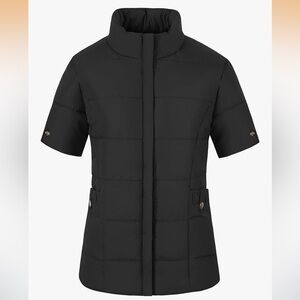 Amazon Women's Black Short Sleeve Puffer Jacket Large